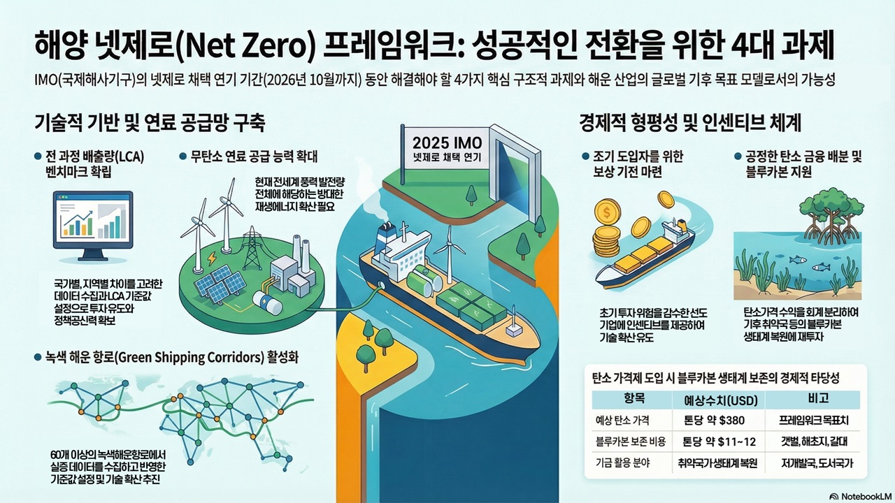 해양 넷제로 프레임워크 - 성공적인 전환을 위한 4대 과제